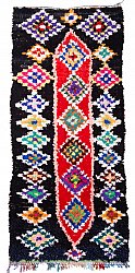 Marokkolainen Kilim matto Boucherouite 290 x 125 cm