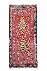 Marokkolainen Kilim matto Boucherouite 290 x 130 cm