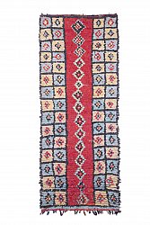 Marokkolainen Kilim matto Boucherouite 280 x 115 cm
