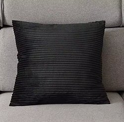 Tyynyliina - Striped Velvet 50 x 50 cm (musta)
