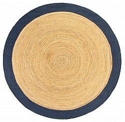 Pyöreä matot - Taki (jute/sininen)