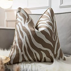 Tyynyliina - Zebra Cushion 45 x 45 cm (kulta/valkoinen)