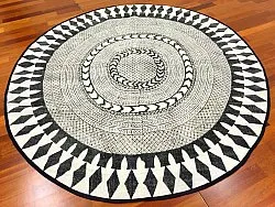 Pyöreät matot - Marrakech (pyöreä) (musta/harmaa/valkoinen)