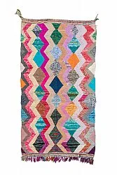 Marokkolainen Kilim matto Boucherouite 135 x 260 cm