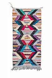 Marokkolainen Kilim matto Boucherouite 140 x 290 cm