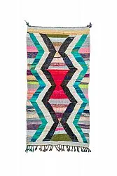 Marokkolainen Kilim matto Boucherouite 140 x 260 cm