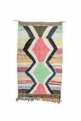 Marokkolainen Kilim matto Boucherouite 135 x 215 cm