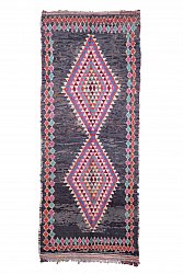 Marokkolainen Kilim matto Boucherouite 335 x 130 cm