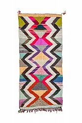 Marokkolainen Kilim matto Boucherouite 140 x 305 cm