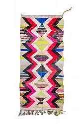Marokkolainen Kilim matto Boucherouite 135 x 305 cm