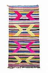 Marokkolainen Kilim matto Boucherouite 135 x 260 cm