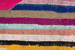 Marokkolainen Kilim matto Boucherouite 135 x 260 cm