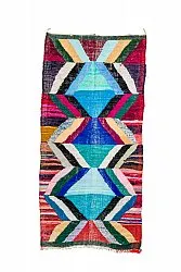 Marokkolainen Kilim matto Boucherouite 135 x 275 cm