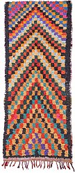 Marokkolainen Kilim matto Boucherouite 270 x 115 cm