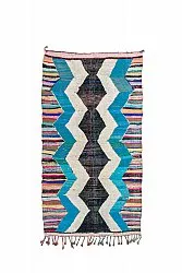 Marokkolainen Kilim matto Boucherouite 140 x 255 cm