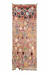 Marokkolainen Kilim matto Boucherouite 255 x 100 cm