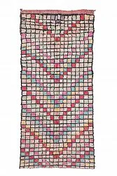 Marokkolainen Kilim matto Boucherouite 275 x 125 cm