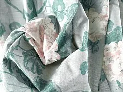 Verhot - Puuvillaverhot Amara (harmaa/vaaleanpunainen)