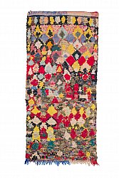 Marokkolainen Kilim matto Boucherouite 250 x 115 cm