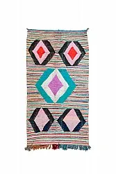 Marokkolainen Kilim matto Boucherouite 140 x 255 cm