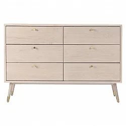Pukeutuja - Prime - 6 lådor (valkotammi)