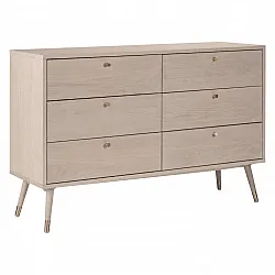 Pukeutuja - Prime - 6 lådor (valkotammi)
