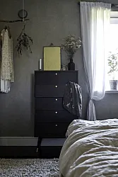 Pukeutuja - Prime - 5 lådor (pähkinä/messinki)