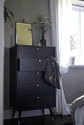 Pukeutuja - Prime - 5 lådor (pähkinä/messinki)