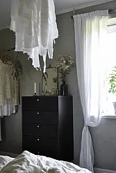 Pukeutuja - Prime - 5 lådor (pähkinä/messinki)