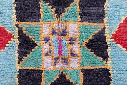 Marokkolainen Kilim matto Boucherouite 290 x 125 cm