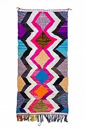 Marokkolainen Kilim matto Boucherouite 120 x 265 cm