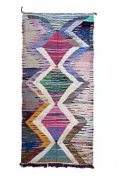 Marokkolainen Kilim matto Boucherouite 145 x 310 cm