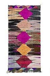 Marokkolainen Kilim matto Boucherouite 130 x 275 cm