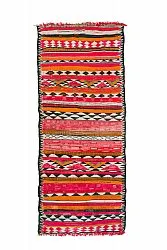 Marokkolainen Kilim matto Boucherouite 150 x 365 cm