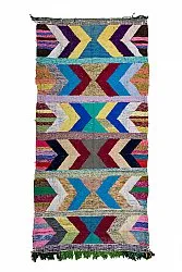 Marokkolainen Kilim matto Boucherouite 130 x 275 cm