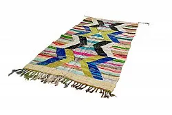 Marokkolainen Kilim matto Boucherouite 135 x 250 cm