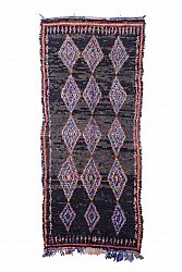 Marokkolainen Kilim matto Boucherouite 350 x 140 cm