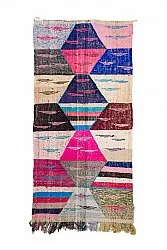 Marokkolainen Kilim matto Boucherouite 125 x 260 cm