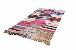 Marokkolainen Kilim matto Boucherouite 125 x 260 cm