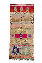 Marokkolainen Kilim matto Boucherouite 260 x 110 cm
