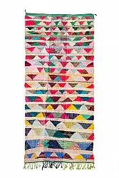 Marokkolainen Kilim matto Boucherouite 145 x 330 cm