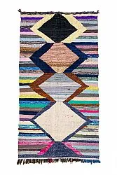 Marokkolainen Kilim matto Boucherouite 130 x 250 cm