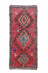 Marokkolainen Kilim matto Boucherouite 285 x 130 cm