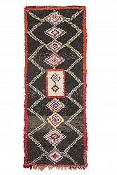 Marokkolainen Kilim matto Boucherouite 335 x 125 cm