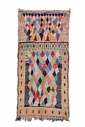 Marokkolainen Kilim matto Boucherouite 255 x 115 cm