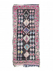 Marokkolainen Kilim matto Boucherouite 310 x 130 cm