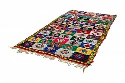 Marokkolainen Kilim matto Boucherouite 290 x 145 cm