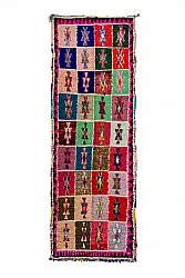 Marokkolainen Kilim matto Boucherouite 360 x 130 cm