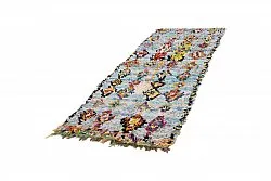 Marokkolainen Kilim matto Boucherouite 290 x 95 cm