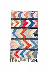 Marokkolainen Kilim matto Boucherouite 135 x 250 cm